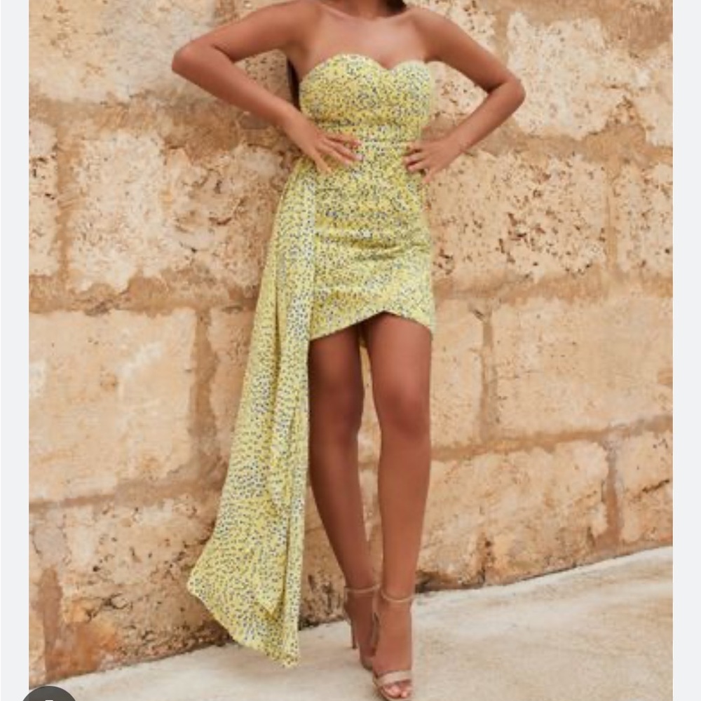 Lavish, Alice, pleated, chiffon, sweetheart, mini dress
